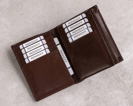 Elegante Herren Geldbörse aus Echtleder ohne Verschluss – Rovicky