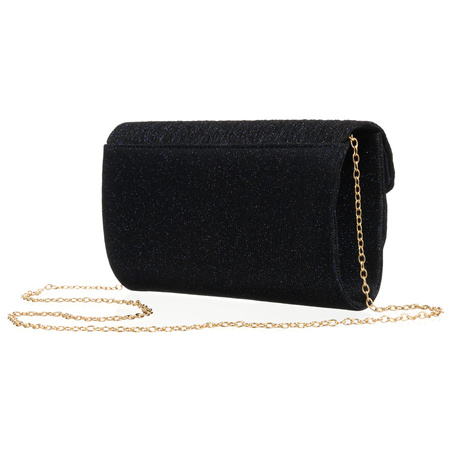 Glitzernde Damen Clutch in Marineblau mit Kettenträger – Rovicky