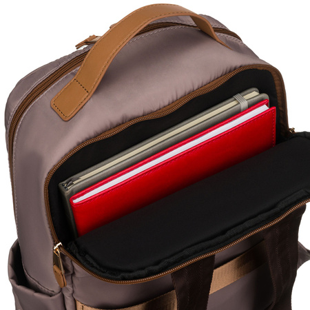 Damen-Rucksack aus Nylon in Beige mit verstellbaren Schultergurten – Peterson