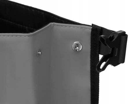 Grauer Sport-Rolltop-Rucksack mit verstärktem Boden und Tragegriff – Peterson