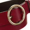 Damen Gürtel aus Leder glänzend mit goldener, runder Schnalle – Rovicky