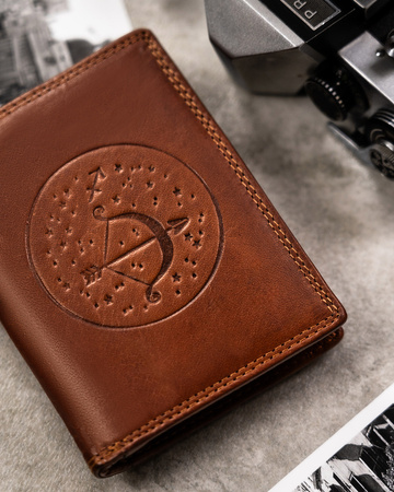 Große Herren Geldbörse aus Leder mit geprägtem Sternzeichen – Peterson