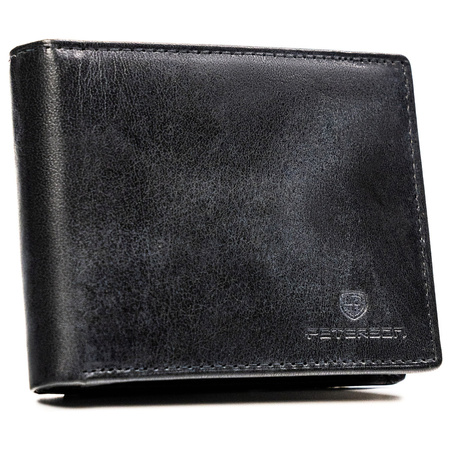 Große Herren-Geldbörse aus echtem Leder in Schwarz mit RFID-Schutz - Peterson