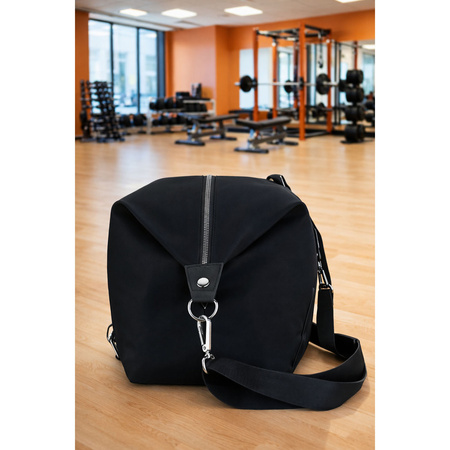 Damen Trainingstasche aus Polyester in Schwarz mit Reißverschluss - Peterson