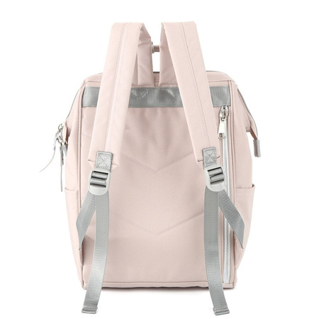 Rucksack in Puderrosa mit verstellbaren Gurten und USB-Anschluss – Himawari