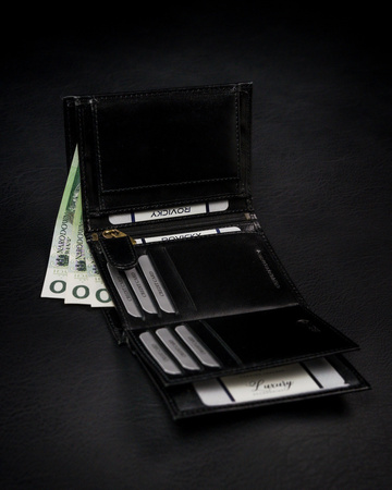 Voll ausgestattete Herren Geldbörse aus Glattleder mit RFID – Rovicky