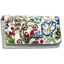 Bunte Damen Geldbörse mit Blumenmuster aus Echt- und Öko-Leder – 4U Cavaldi