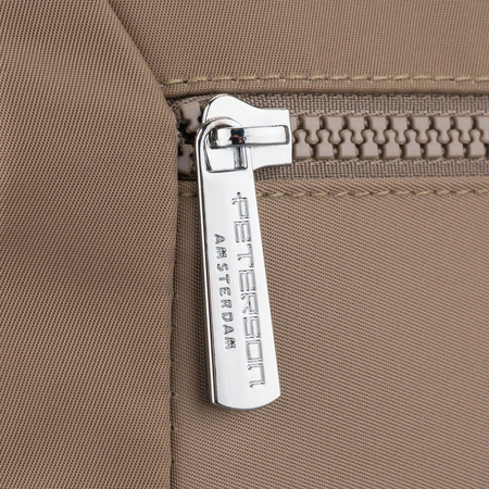 Damen-Umhängetasche aus Polyester, dunkelbeige, zweifächrig – Peterson