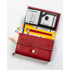 Rote Damen Geldbörse aus Leder mit Druckknopf – Rovicky