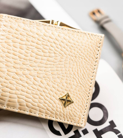 Elegante, kleine Damen-Geldbörse mit Bügelverschluss und Druckknopf – Milano Design