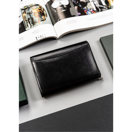 Große Damen Geldbörse aus Leder in Schwarz mit RFID – Peterson