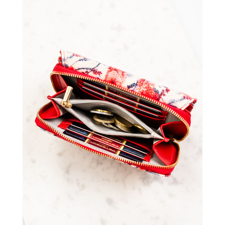 Multifarbene Damen-Geldbörse aus Öko-Leder mit floralem Muster - Peterson