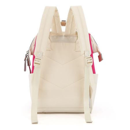 Rosa-ecru Rucksack mit Laptopfach und USB-Anschluss – Himawari