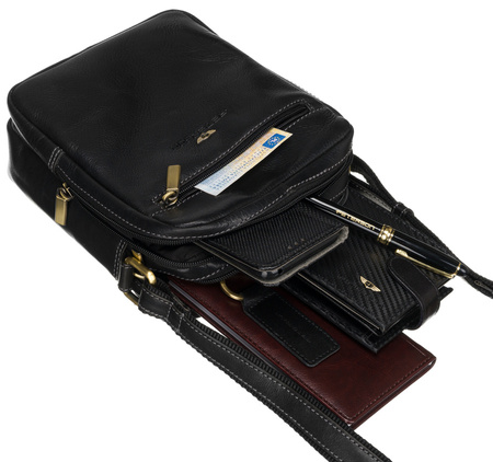 Ledertasche PTN TB-709-COM SCHWARZ