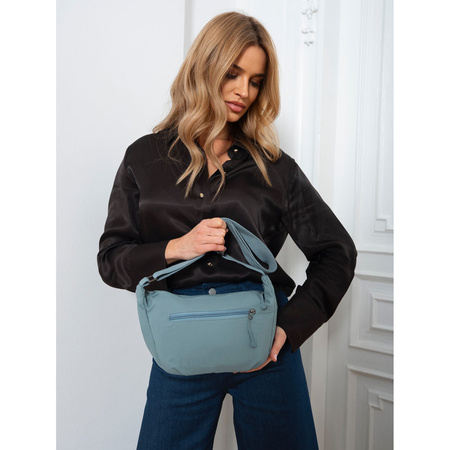 Blaue Damen Handtasche aus Polyester mit Reißverschlussfach – Peterson
