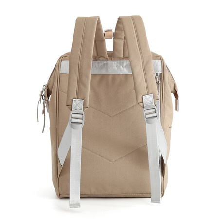Beige-grauer Damen Rucksack mit verstellbaren Schultergurten – Himawari