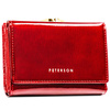 Damen-Geldbörse aus lackiertem Naturleder in Rot – Peterson