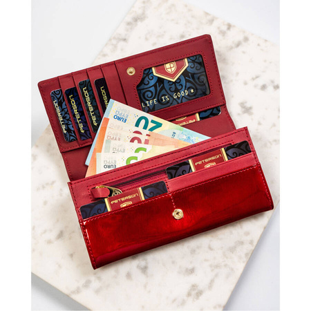 Rote lackierte Damen Geldbörse für Karten und Münzen – Peterson