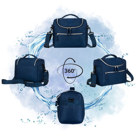 Reise-Kulturtasche aus synthetischem Stoff in Marineblau - Peterson