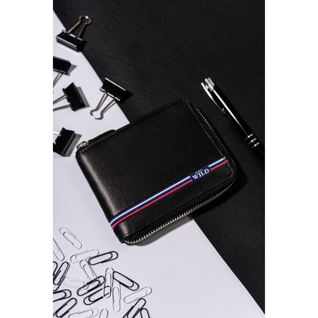 Herren Geldbörse aus Leder mit Reißverschluss – Always Wild