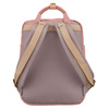 Rosa-grauer Damenrucksack aus Polyester und Öko-Leder, mit einem Fach - Peterson