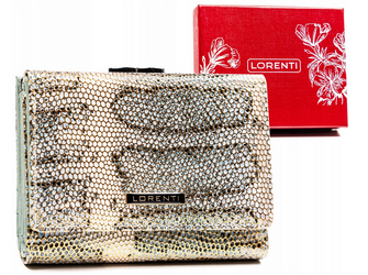 Kleine Damen Geldbörse aus Leder mit Druckknopf und Bügelverschluss – Lorenti