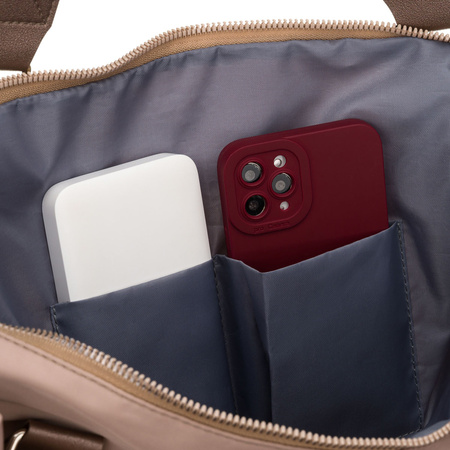 Braune Trainingstasche aus Polyester, mit einem Fach und Reißverschluss - Peterson