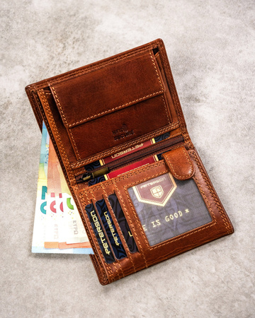 Große Herren Geldbörse aus Leder mit geprägtem Sternzeichen – Peterson