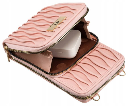 Rosa 2-in-1 Handtasche-Portemonnaie mit abnehmbarem Riemen – Rovicky