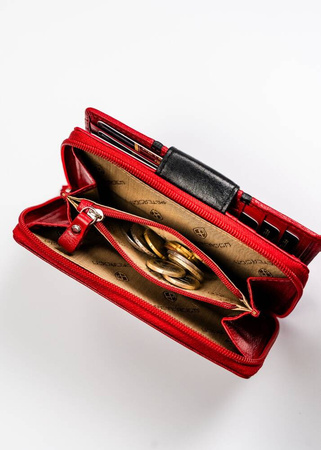 Damen Geldbörse aus Leder mit Druckknopf und Reißverschluss – Peterson