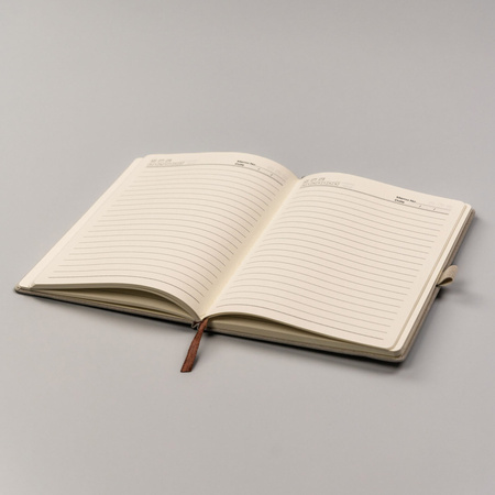 Büro Notizbuch A5 in Beige mit Linien – Peterson