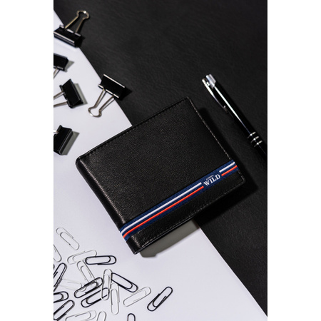 Herren Geldbörse aus Leder in horizontalem Format ohne Verschluss – Always Wild