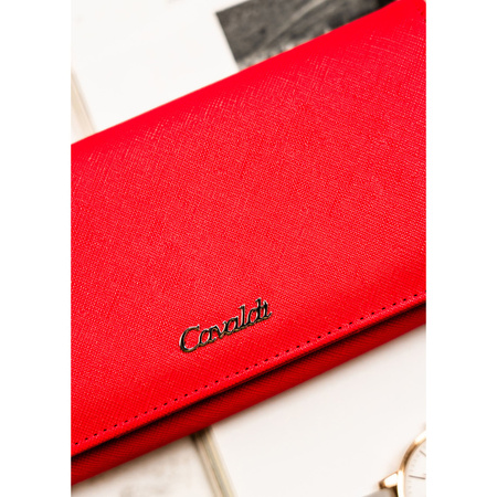 Damen Geldbörse aus Öko-Leder in Rot mit Druckknopf & Bügelverschluss – 4U Cavaldi