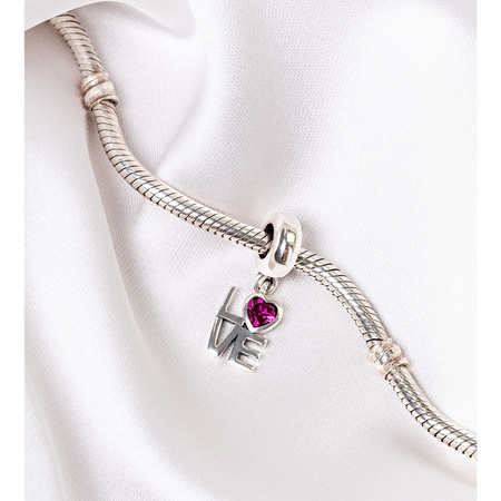 Silberner Charm Love mit Zirkonia für Modulararmband – Peterson