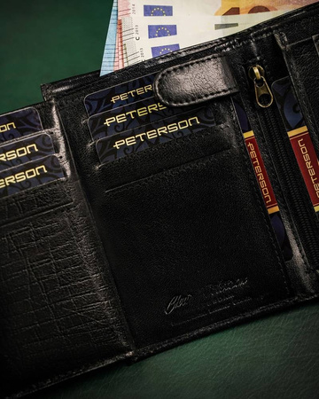 Große Herren Geldbörse aus Leder ohne äußeren Verschluss – Peterson