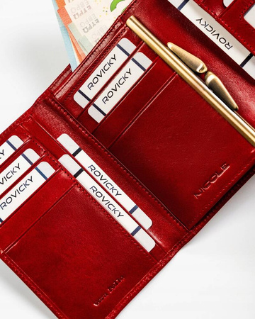 Elegante, große Damen Geldbörse aus echtem Leder – Nicole