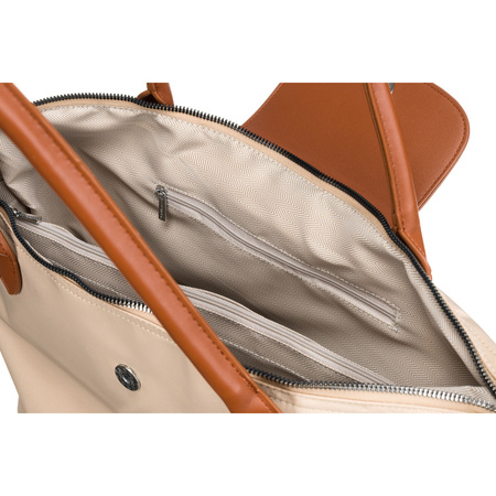 Beige Damen Shopper aus Polyester mit zwei Henkeln – Peterson