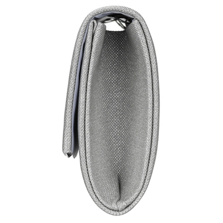 Silberne, elegante Damenhandtasche aus synthetischem Stoff mit Magnetverschluss – Rovicky