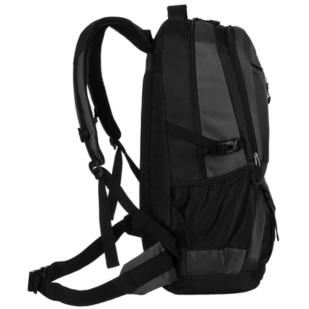 Schwarz-grauer Wanderrucksack aus Polyester mit Reißverschluss – Peterson