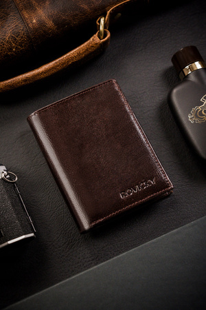 Herren Geldbörse aus echtem Leder im Hochformat ohne Verschluss – Rovicky