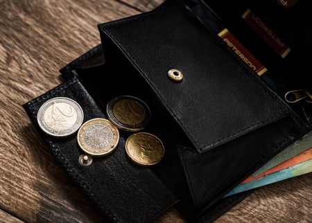 Herren Geldbörse Hochformat, Schwarz, Echtleder – Peterson