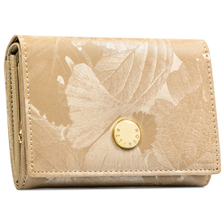 Beige Damen-Geldbörse aus Natur- und Öko-Leder mit RFID-System - Peterson