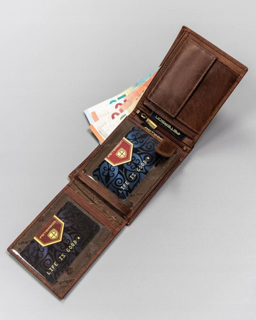 Große Herren Geldbörse aus Leder mit Zierprägung – Peterson