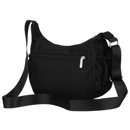 Schwarze Damen-Handtasche aus Polyester mit Reißverschluss, zweifächrig - Peterson
