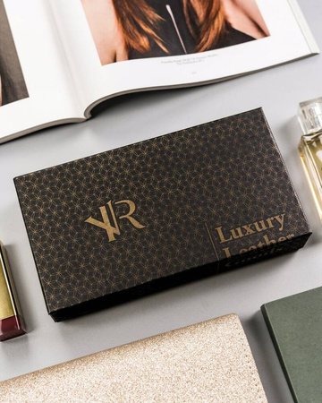 Große Damen Geldbörse aus Leder mit Druckknopf – Rovicky