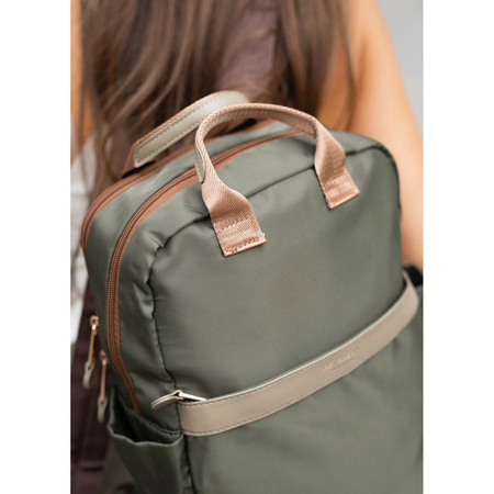 Damen-Rucksack aus Nylon in grüner Farbe mit Reißverschluss - Peterson