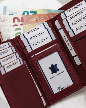 Große Damen Geldbörse aus Leder mit Druckknopf und Bügel – 4U Cavaldi