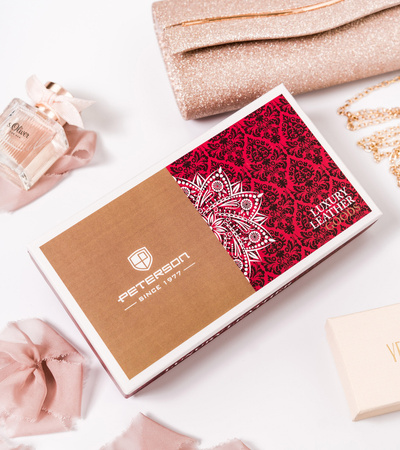 Damen Geldbörse aus Leder mit Außentasche – Peterson