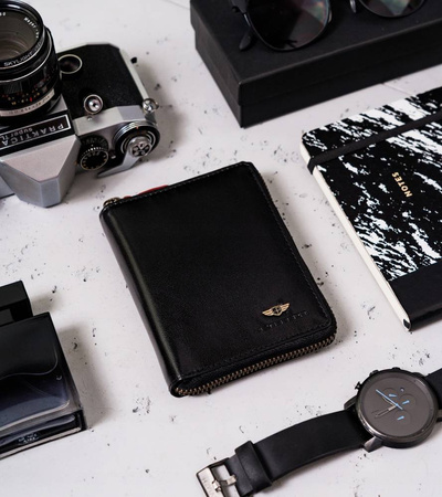 Große Herren Geldbörse aus Leder mit Reißverschluss – Peterson