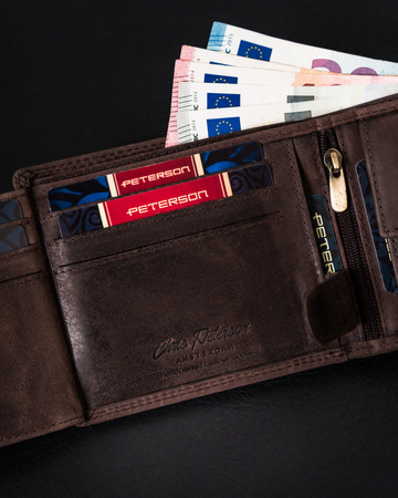 Herren Geldbörse aus Leder mit Fach für Fahrzeugschein – Peterson